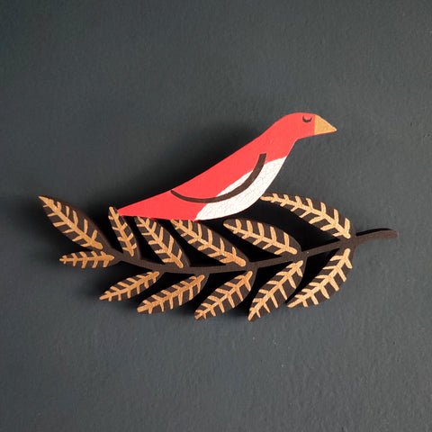 Wall Hangable Bird and Leaf Decoration