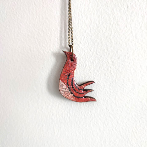 Coral Bird Pendant Necklace - Emily Jepps Studio