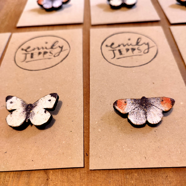 Orange-tip Butterfly Brooch
